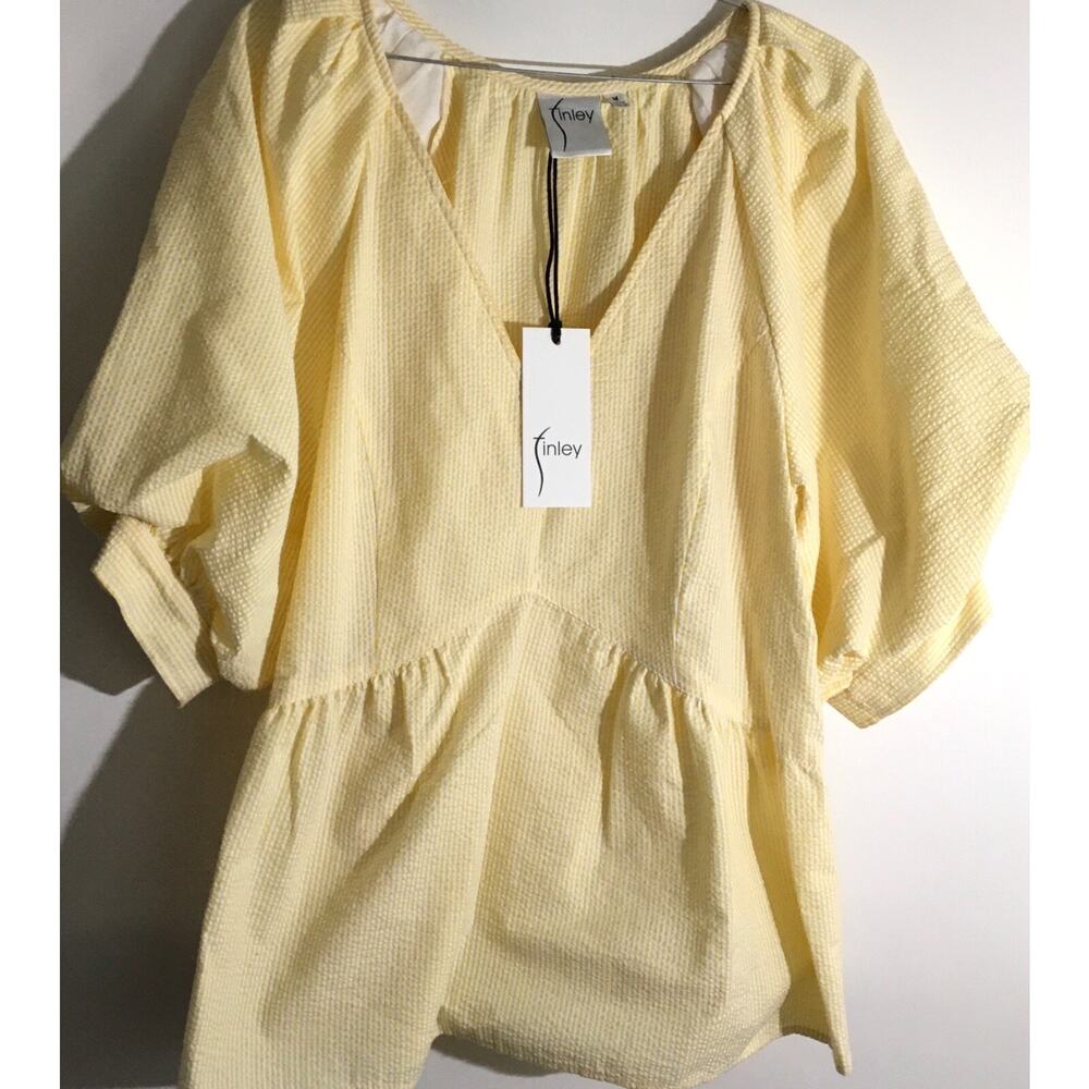 Finley Yellow Seersucker Blouse